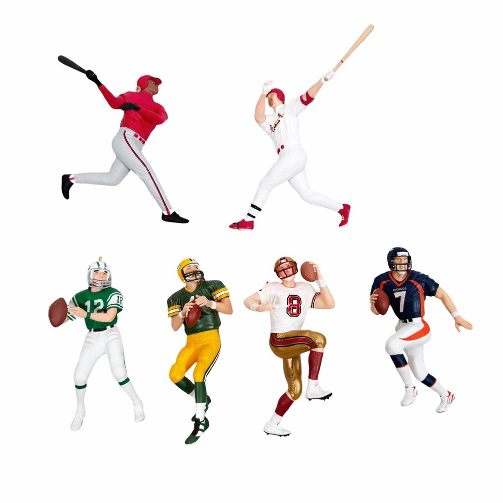 Hallmark Christmas Ornaments Football Baseball Figures Favre Young Elway Mcguire